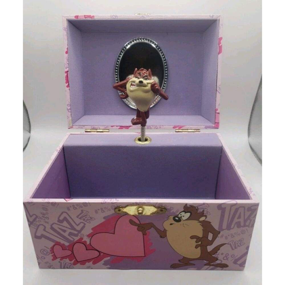 Vintage 1997 Taz Tasmanian Devil Wind Up Music Box